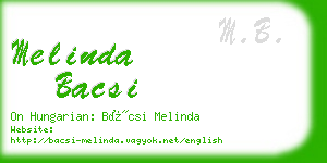 melinda bacsi business card